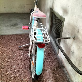 Bicicleta niña 20 color crema y azul