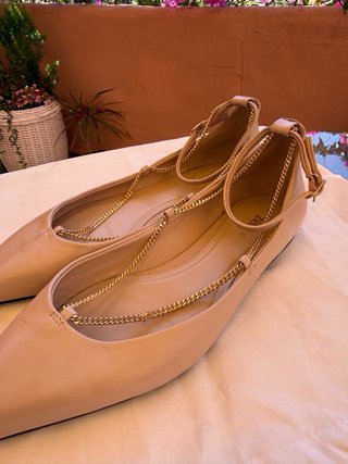 Bailarinas Zara Beige Cadena