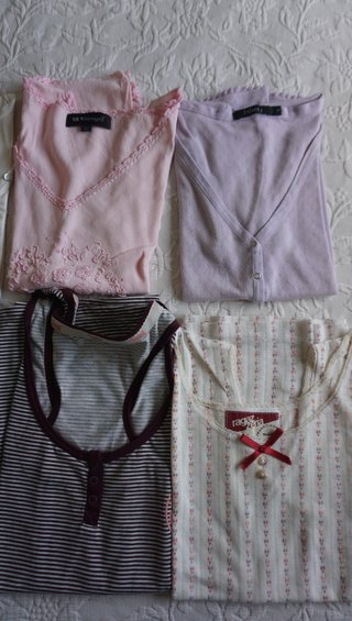 8 Camisetas Mujer XL variadas y pantalón cargo
