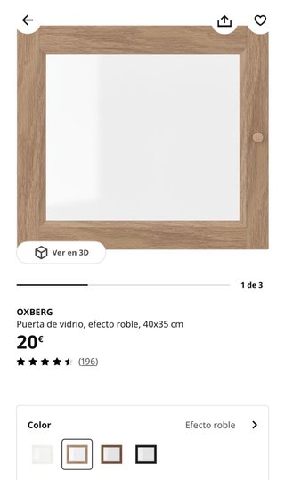 Puerta de altillo OXBERG efecto roble para Billy