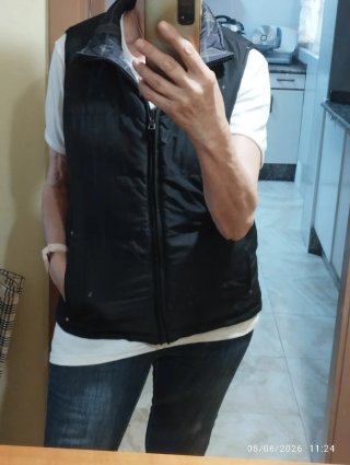 Chaleco plumas reversible
