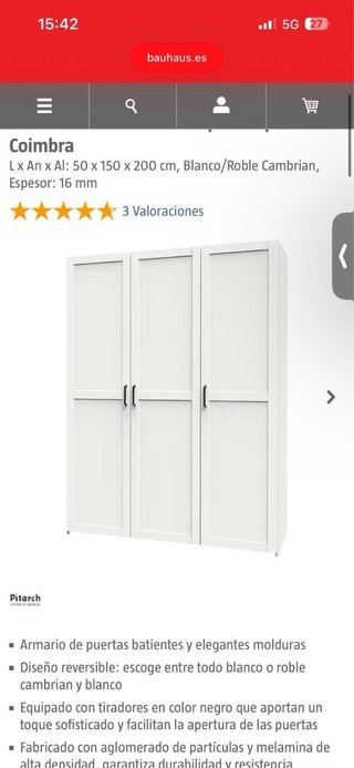 Armario blanco de madera