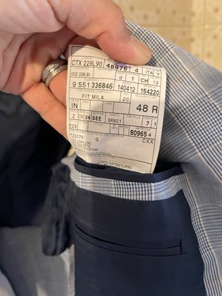 Blazer seta e lino azzurro tg 48