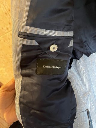 Blazer seta e lino azzurro tg 48