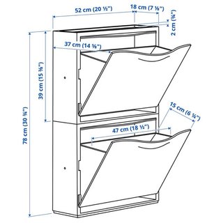 TRONES IKEA ZAPATERO ALMACENAJE 52x18x39 - PAREJA