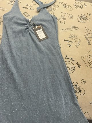 Vestido Lurex Azul Brillo Brownie