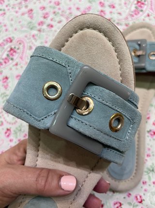 Sandalias LK Bennett Azul y Beige