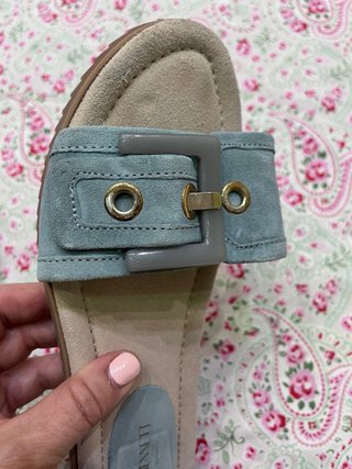 Sandalias LK Bennett Azul y Beige