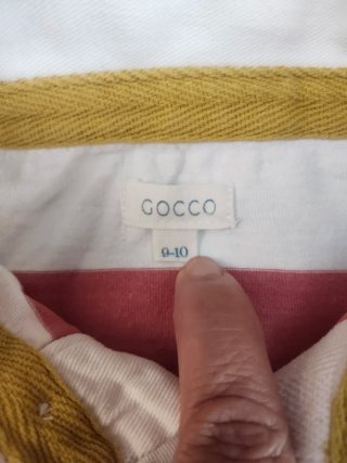Polo Gocco niño rayas coral y blanco talla 9-10