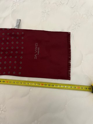 Fular de seda DA VINCI rojo lunares