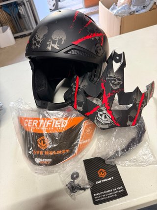 Casco Motocross Integral Negro/Rojo