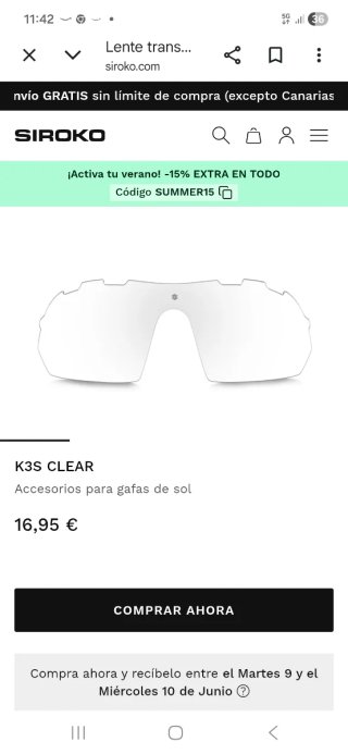 Siroko KS3 Gafas de Sol Pantalla Transparente