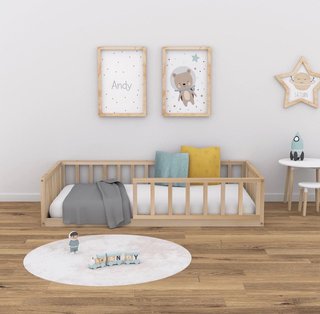 Cama Montessori Infantil Madera Natural