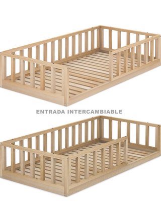 Cama Montessori Infantil Madera Natural