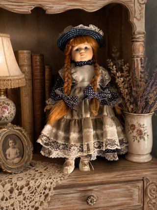 Muñeca de porcelana antigua