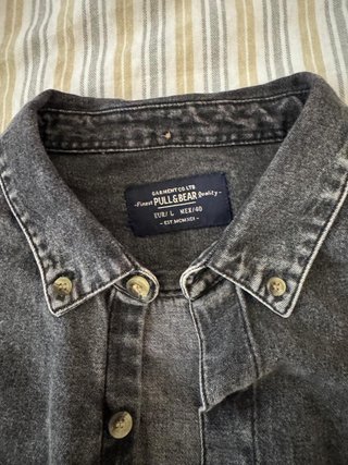 Camicia Denim Grigio Pull&Bear Uomo Taglia L
