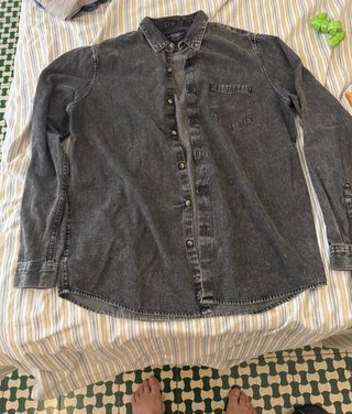 Camicia Denim Grigio Pull&Bear Uomo Taglia L