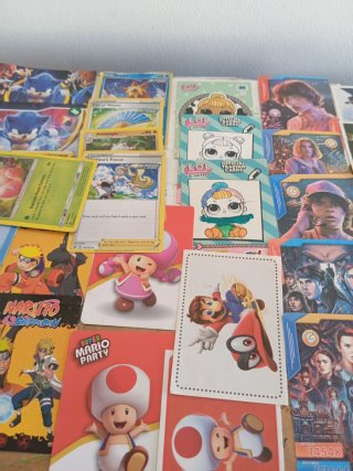 Lote 28 cartas/cromos variados