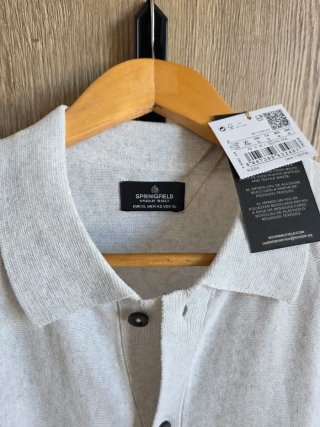 Camisa manga corta Springfield beige M