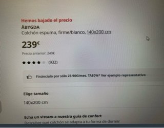 Colchón Ikea 140x200cm Nuevo