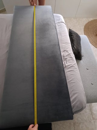 Cabecero Banak de terciopelo gris