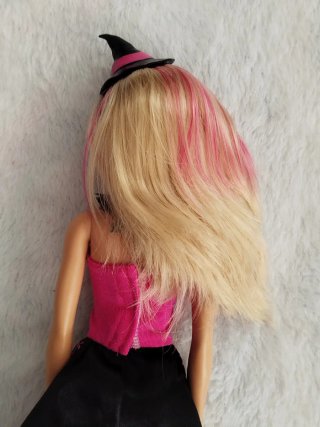 Barbie Bruja Halloween Vestido Rosa Botas