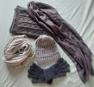 Conjunto invierno: bufanda, gorro y guantes