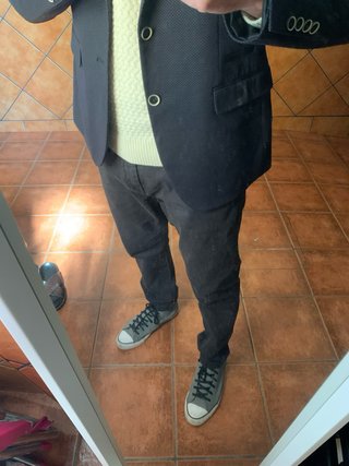 Blazer marino con topitos