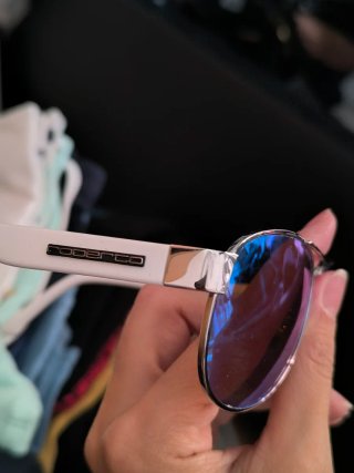 Gafas de sol aviador plateadas y azules