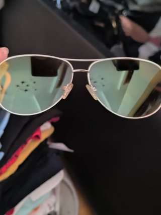 Gafas de sol aviador plateadas y azules