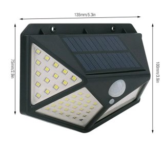 2 Faretti Energia Solare 100 Led Sensore Movimento