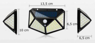 2 Faretti Energia Solare 100 Led Sensore Movimento