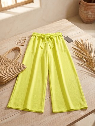 Pantaloni larghi verde lime