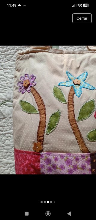 Bolso artesanal patchwork flores