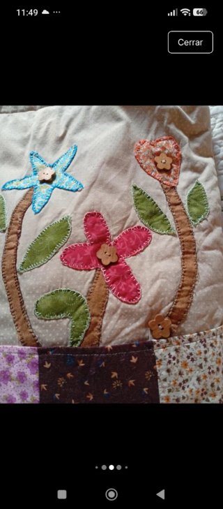 Bolso artesanal patchwork flores