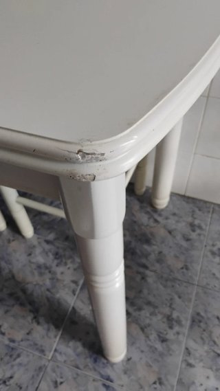 Mesa de cocina madera blanca extensible