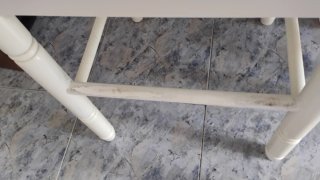 Mesa de cocina madera blanca extensible