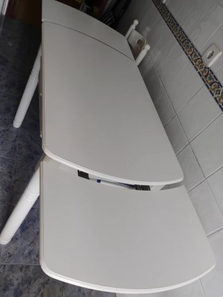 Mesa de cocina madera blanca extensible