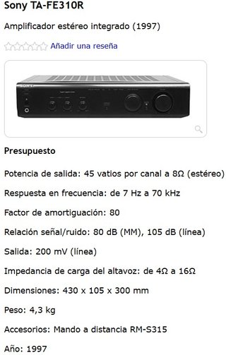 Amplificador Sony TA-FE310R