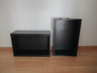 Cubo almacenamiento marrón oscuro