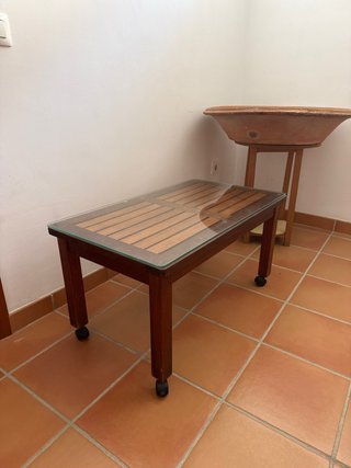Mesa de centro madera y cristal