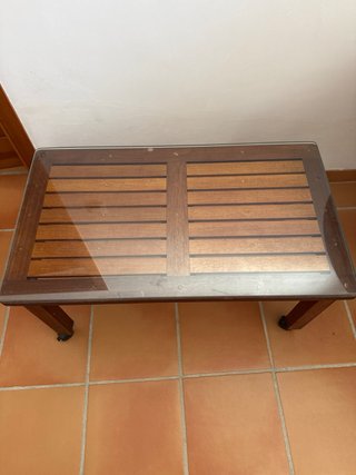 Mesa de centro madera y cristal