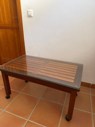 Mesa de centro madera y cristal