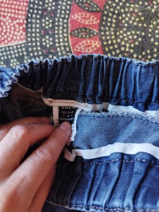 Falda vaquera mini con volantes