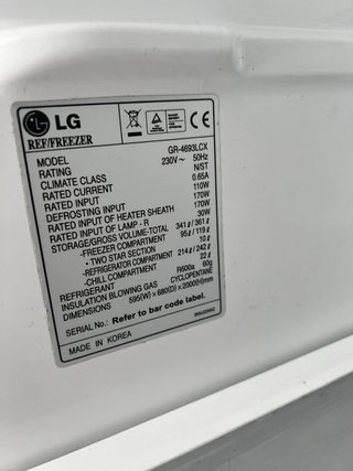 Nevera LG plateada