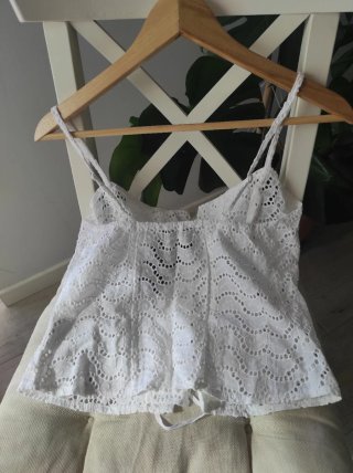 Top Morgan Blanco Tirantes Encaje Talla M