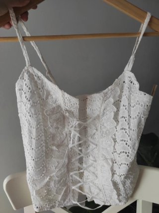 Top Morgan Blanco Tirantes Encaje Talla M