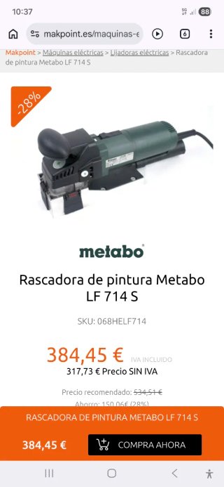 METABO FRESADORA PINTURA LF 714 S NUEVA SIN USO