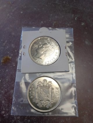Lote 2 Monedas 100 Pesetas Juan Carlos I 1975