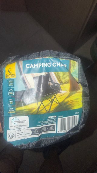 Silla Plegable Camping Froyak Negra y Gris